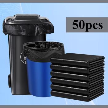 65Gallon heavy-duty black garbage bag -1.9MIL thick, sturdy, durable, large capacity - very suitable for household and commercial use -47in * 55in disposable garbage bag, 50PCS