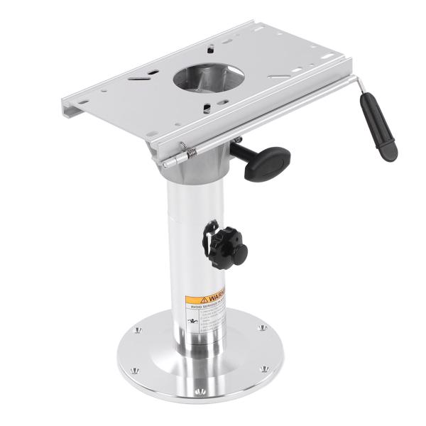 Adjustable Boat Seat Pedestal 330-480mm Height with 360° Swivel & Lock, Slide Rail for Vehicle Use