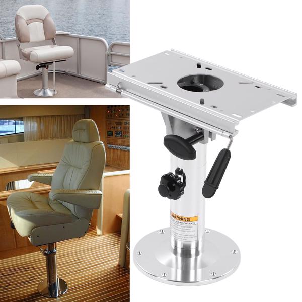 Adjustable Boat Seat Pedestal 330-480mm Height with 360° Swivel & Lock, Slide Rail for Vehicle Use