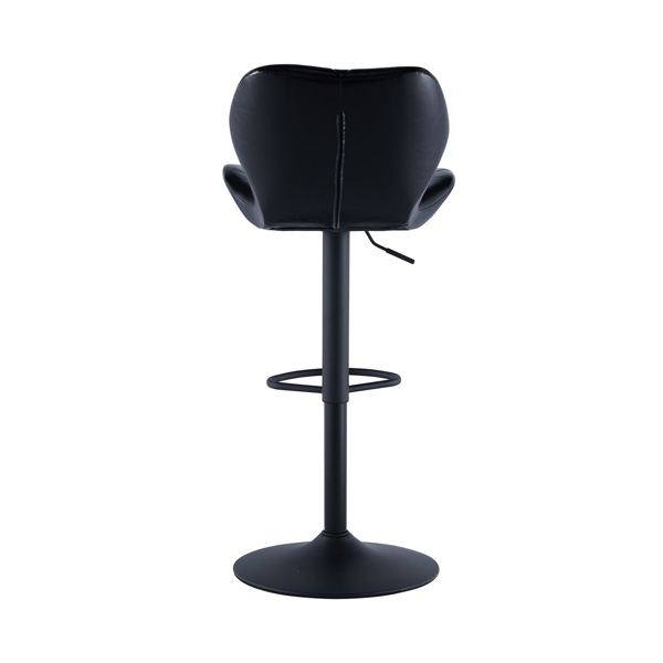 Faux Leather Swivel Bar Stools set of 2, Adjutable Height Metal Frame, Black