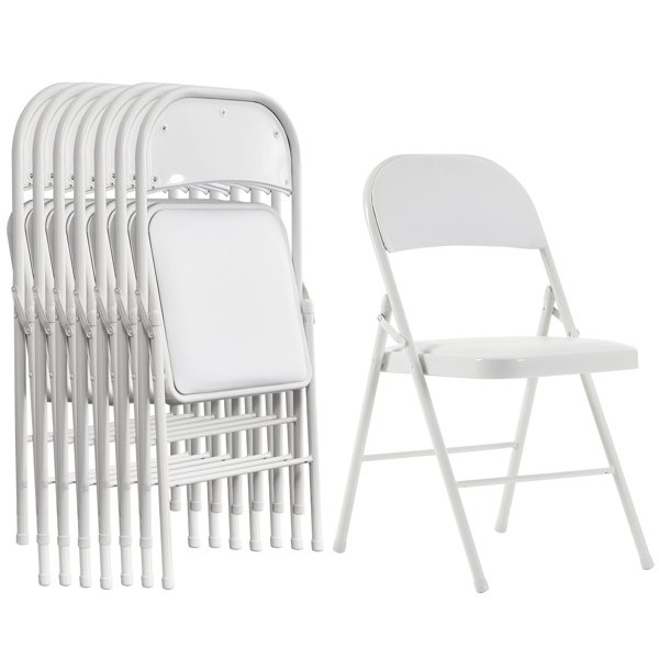 【Old Code：33292149】4pcs Elegant Foldable Iron & PVC Chairs for Convention & Exhibition White