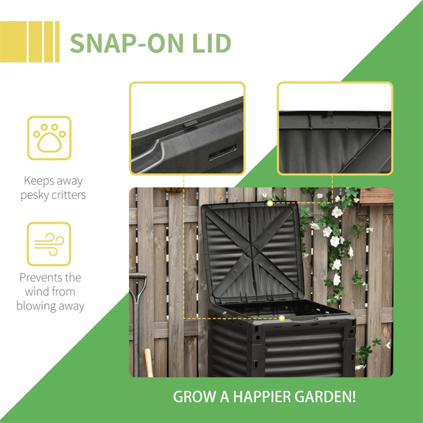 300L Garden compost bin with 48 vents Yellow