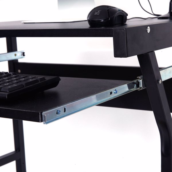 Moveable Four-wheel Computer Desk Black