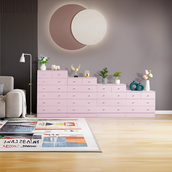 Modern Simple 7-Drawer Dresser Pink