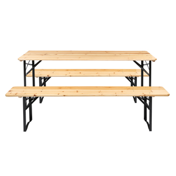 【Replace 28819587】Picnic Combo 3PCS Set, 5.8FT Wood Table and Bench Set