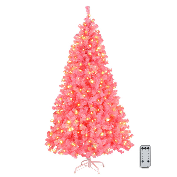 6ft 250 Lights PVC Material 900 Branches Automatic Tree Structure Warm White Two-Color 8 Modes With Remote Control Christmas Tree Black