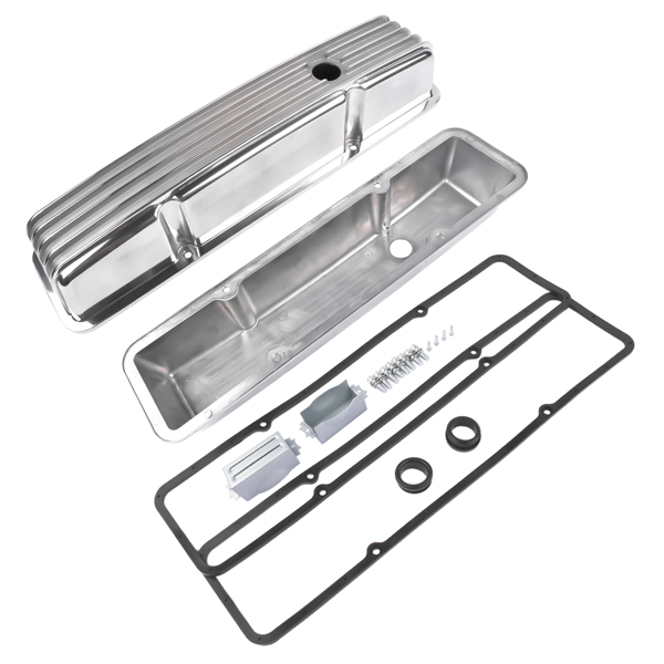 Finned Aluminum Tall Valve Covers with Bolts for Chevrolet Small Block 283 302 305 327 350 400 1958-1986