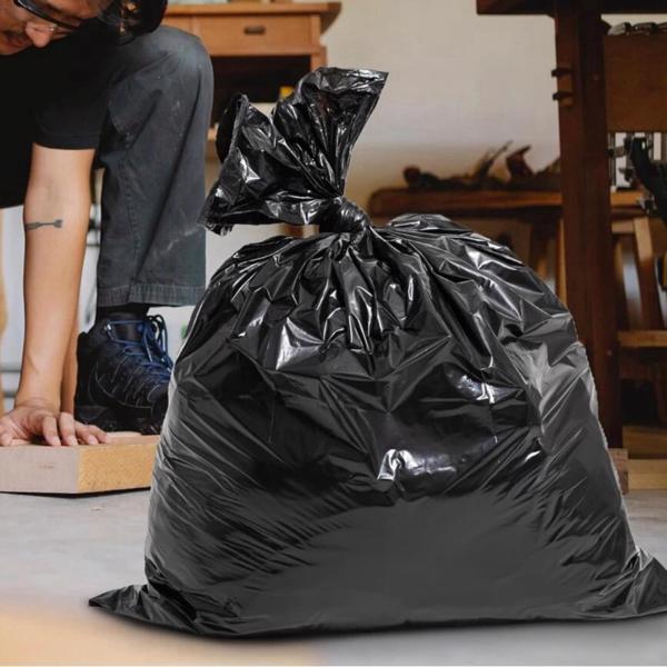 1.9MIL thick 50 gallon black garbage bag, suitable for disposable garbage bags in kitchens, lawns, kitchens, offices, and restaurants. Plastic bags for cleaning 39.4in * 47.2in,100PCS