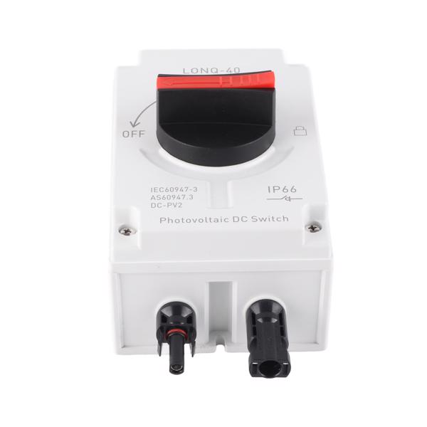 Photovoltaic DC Isolator Solar Switch IP66 Waterproof Insulated Switch for Solar Powered RV 1200V DC 32A 4P Fuse Proctive