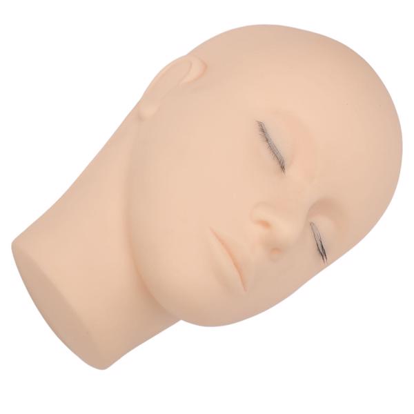 Lash Mannequin Head 3 Layers Safe Soft Silicone High Simulation Makeup Practice Head for Salon Massage Training