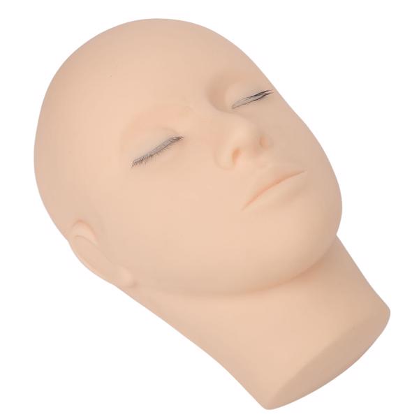 Lash Mannequin Head 3 Layers Safe Soft Silicone High Simulation Makeup Practice Head for Salon Massage Training