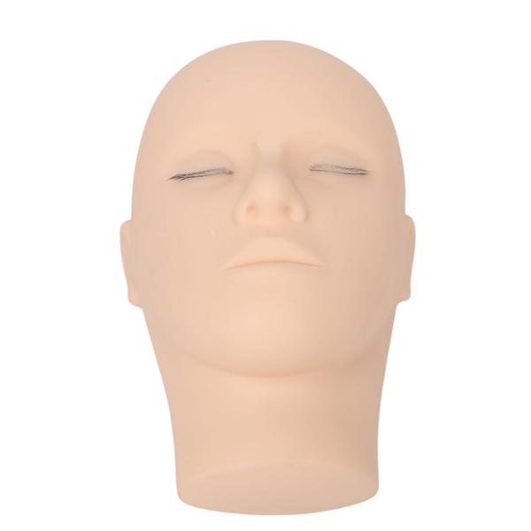 Lash Mannequin Head 3 Layers Safe Soft Silicone High Simulation Makeup Practice Head for Salon Massage Training