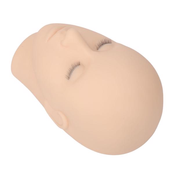 Lash Mannequin Head 3 Layers Safe Soft Silicone High Simulation Makeup Practice Head for Salon Massage Training