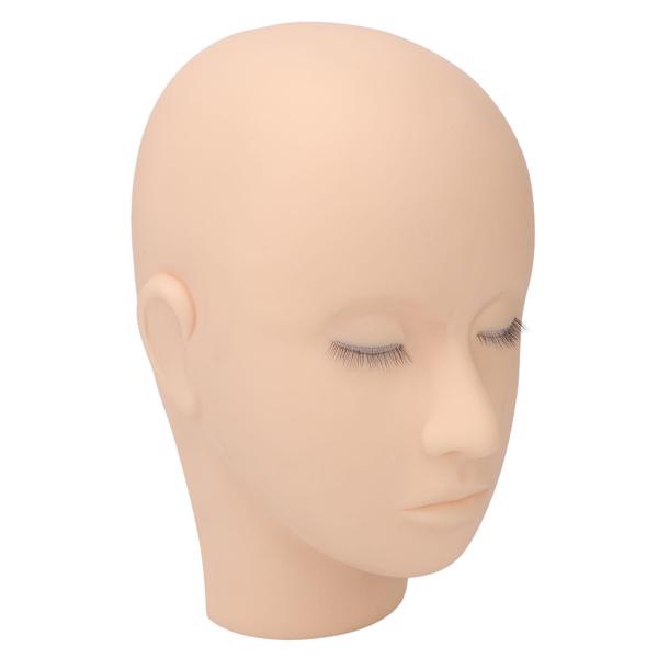 Lash Mannequin Head 3 Layers Safe Soft Silicone High Simulation Makeup Practice Head for Salon Massage Training