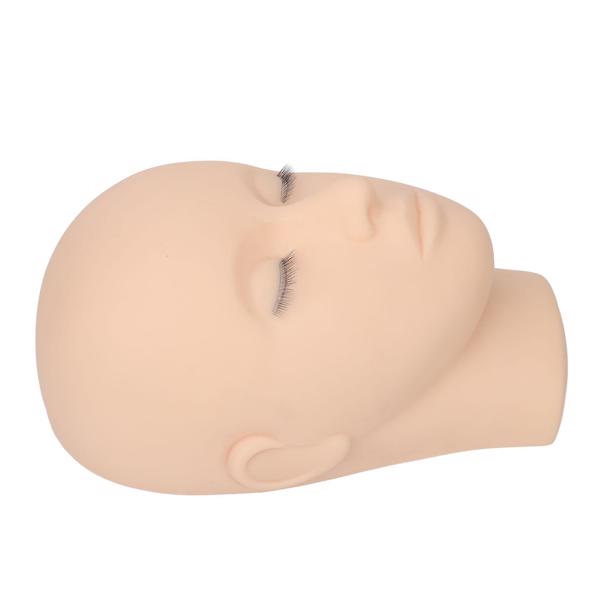 Lash Mannequin Head 3 Layers Safe Soft Silicone High Simulation Makeup Practice Head for Salon Massage Training