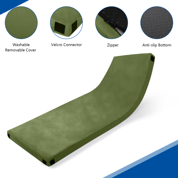 75"D x 30"W x 2.5"H sleeping mat for camping green