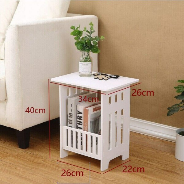 White Bedside Table Cabinet Nightstand Small Side End Table Storage Organizer U