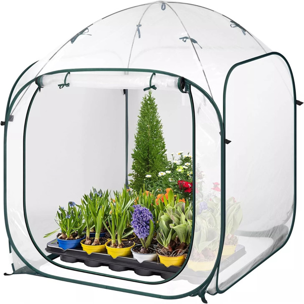 49''x49''x63'' Mini  Greenhouse w/ Detachable Base ＆ Wind Ropes