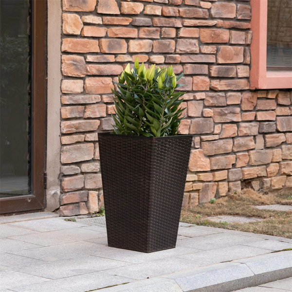 3 PCS Indoor Planters with Drainage Hole  Brown