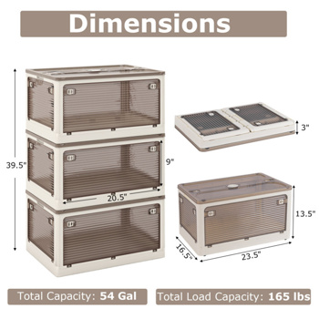 3-Pack Stackable Storage Bins 123.5 \\" x 16.5 \\" x 13.5 \\"