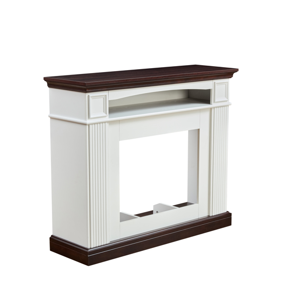 Farmhouse style fireplace TV stand for living room or bedroom to store CDs, remotes and other media or gaming devices. Creates the perfect ambiance, and it's a great way to display your favorite decor