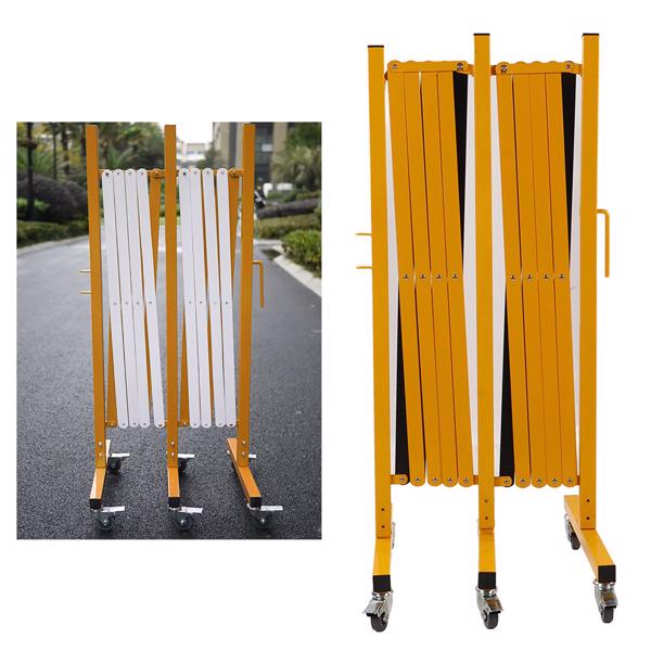 5m Expandable Metal Barricade Iron Column Mesh Reflective Portable Traffic Fence with Locking Coasters