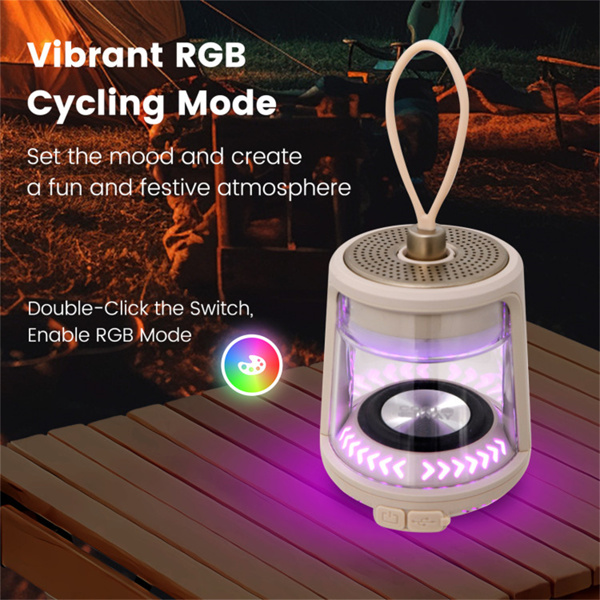 White Waterproof Camping Lantern  with Speaker 