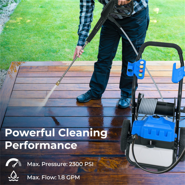 2300 PSI 1.8 GPM electric high-pressure cleaning machine with wheels