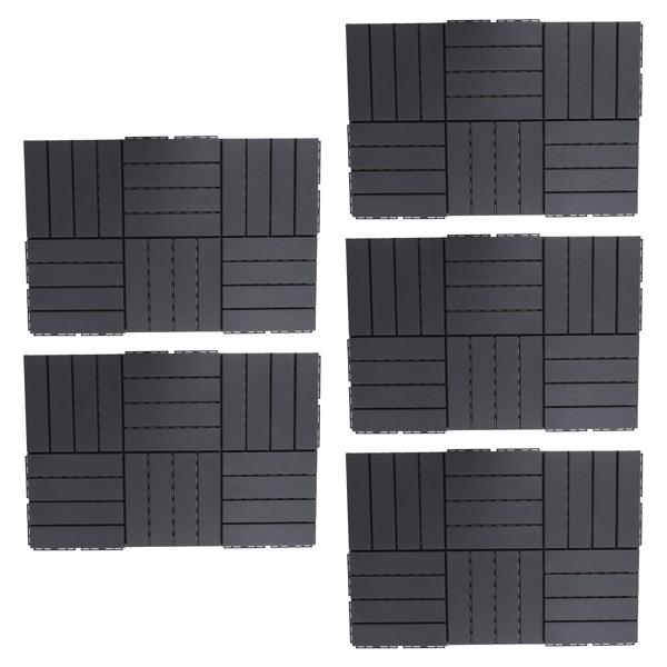 30Pcs Interlocking Deck Tile Waterproof Drainage Floor Cushion Tile PP 30x30cm for Patio