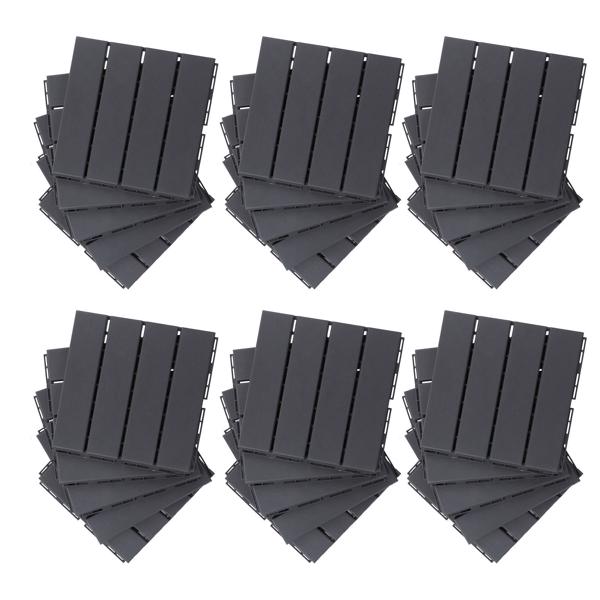 30Pcs Interlocking Deck Tile Waterproof Drainage Floor Cushion Tile PP 30x30cm for Patio