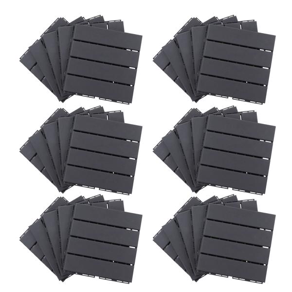 30Pcs Interlocking Deck Tile Waterproof Drainage Floor Cushion Tile PP 30x30cm for Patio