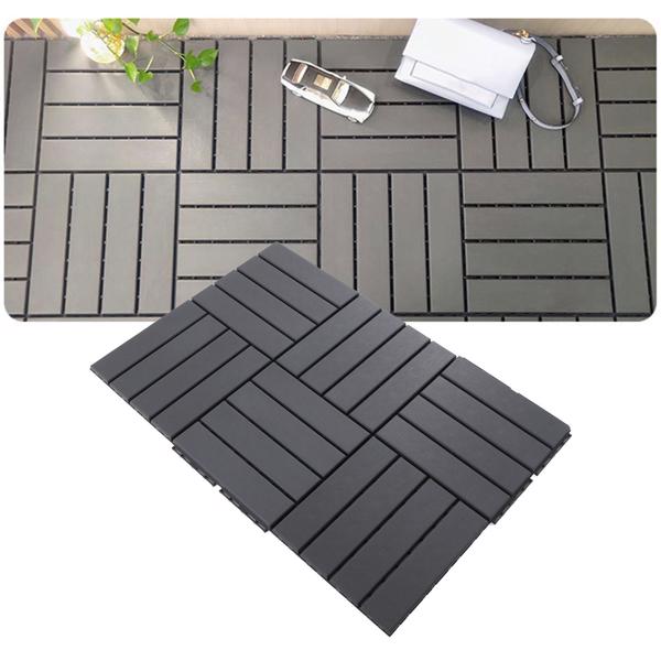 30Pcs Interlocking Deck Tile Waterproof Drainage Floor Cushion Tile PP 30x30cm for Patio