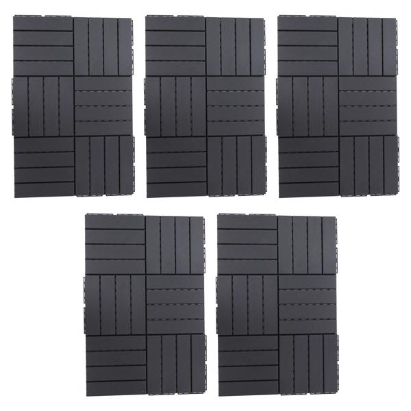 30Pcs Interlocking Deck Tile Waterproof Drainage Floor Cushion Tile PP 30x30cm for Patio