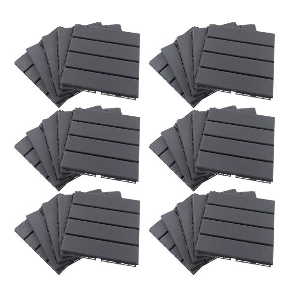 30Pcs Interlocking Deck Tile Waterproof Drainage Floor Cushion Tile PP 30x30cm for Patio