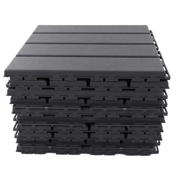 30Pcs Interlocking Deck Tile Waterproof Drainage Floor Cushion Tile PP 30x30cm for Patio