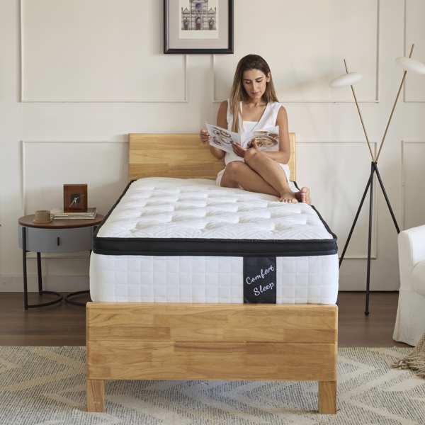 （Twin）12 inch memory sponge bamboo fiber fabric high-quality mattress,Individual Pocket Spring+ memory Foam + Airflow Foam + High density Foam(Prohibited temu, no shipments on weekends)