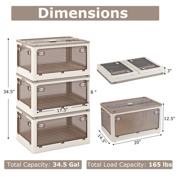 3-Pack Stackable Storage Bins 20 " x 14.5 " x 12 "