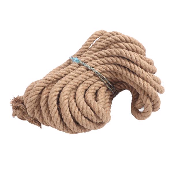 Twisted Yellow Hemp Rope Twisted Natural Thick Jute Rope Hammock Swing Boat Railing 40mm 800kg Bearing