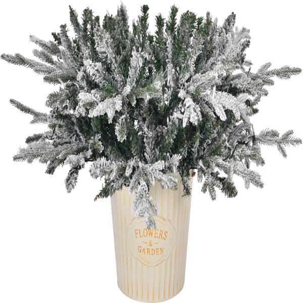 6 FT Snow Flocked Pre-lit Artificial Christmas Tree with Metal Pot Stand, Hinged Xmas Fir Tree with 250 Lights, 709 Branch Tips and Remote Control for Holiday Party Office Home, Snowy Green