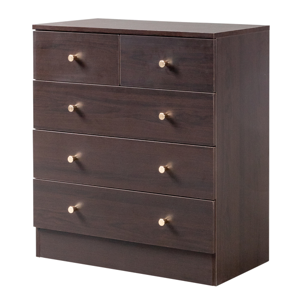 Modern Simple 5-Drawer Dresser Brown