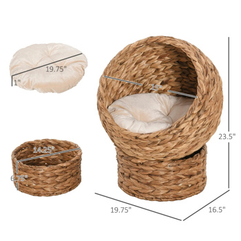 19.75\\" L x 16.5\\" W x 23.5\\" H cat bed with upholstered, cat basket bed cat house  