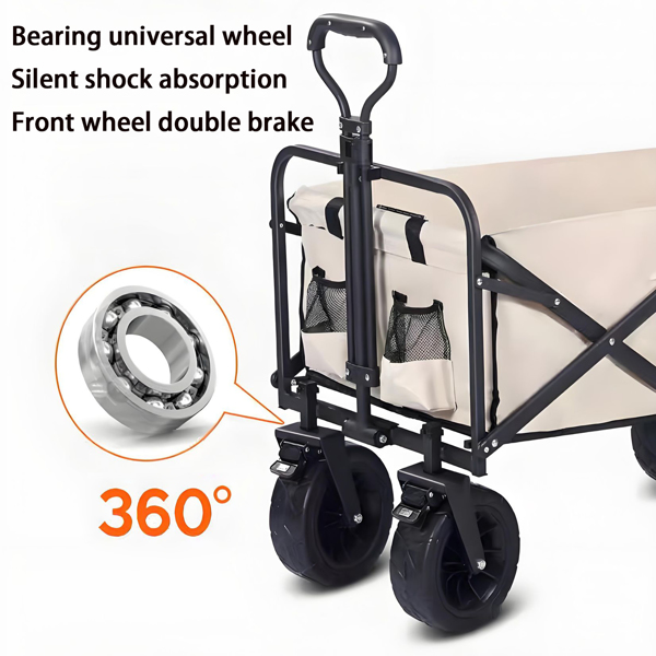 Wagon,Heavy Duty Garden Cart with All Terrain Wheels,Collapsible Folding Wagon Cart,Portable Large Capacity Utility Wagon Cart for Camping Fishing Sports Shopping