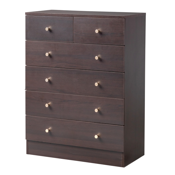 Modern Simple 6-Drawer Dresser Brown