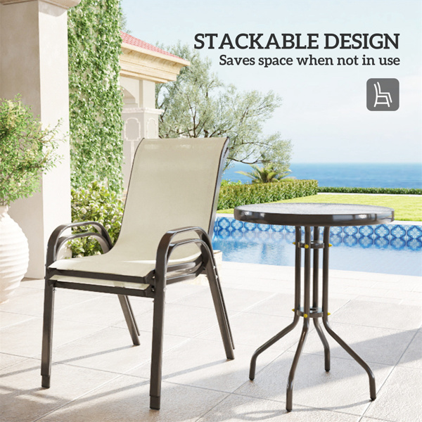 Outdoor dining table and chair