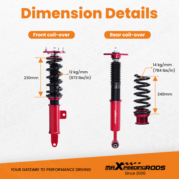 MaXpeedingrods Coilovers Shocks Springs Kit For Challenger Charger 2011-2022 RWD