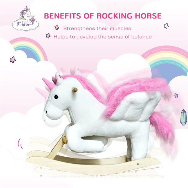 Baby rocking horse toy with music playback，Unicorn design