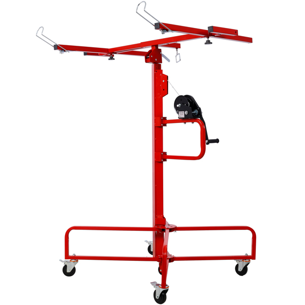 Drywall Lift Panel 16' Lift Drywall Panel Hoist Jack Lifter Jack Rolling Caster Wheel Sheetrock Drywall Lift Construction Tools,150-lb. Capacity, 4ft. x 16ft. Max. Sheet Size ,red