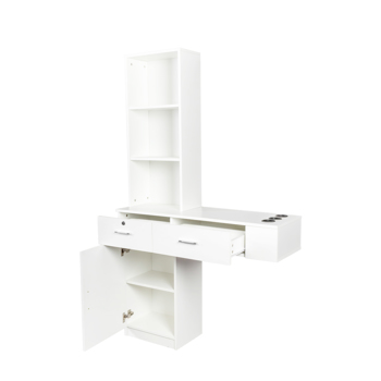 White modern simple hair desk, multi-layer storage, large storage space