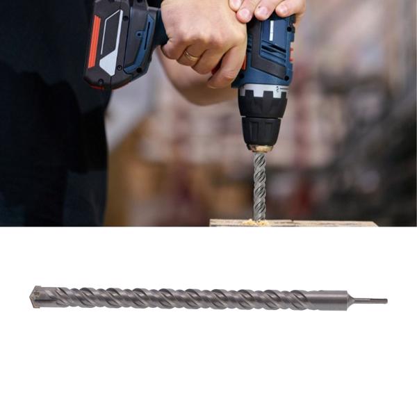 Hammer Drill Bit Cross Blade 2‑Helix Hand Tool for Concrete Natural Stone Masonry 40x600mm