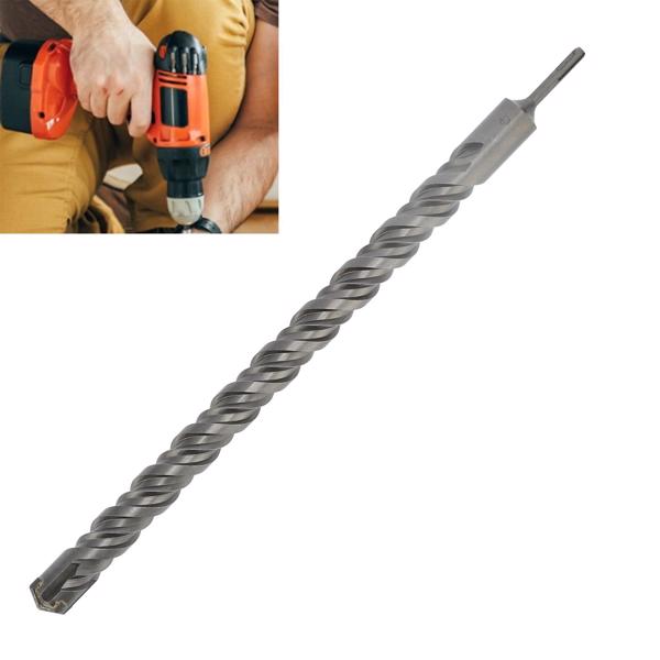 Hammer Drill Bit Cross Blade 2‑Helix Hand Tool for Concrete Natural Stone Masonry 40x600mm